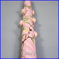 Vintage Hand Painted Candle Sticks Japan Porcelain Candle Flower Design Pink 10