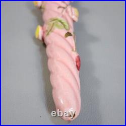 Vintage Hand Painted Candle Sticks Japan Porcelain Candle Flower Design Pink 10