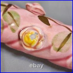 Vintage Hand Painted Candle Sticks Japan Porcelain Candle Flower Design Pink 10