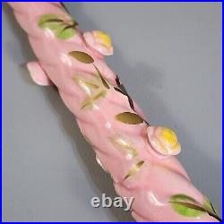 Vintage Hand Painted Candle Sticks Japan Porcelain Candle Flower Design Pink 10