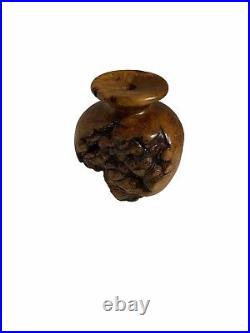 Vintage Handmade Natural Burl Wood Candle Holder