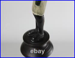 Vintage Heavy Blackamoor Nubian Servant Figurine Double Candlestick Holder Rare