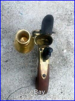 Vintage Henry Knock Design Flintlock Pistol Tinder Lighter Candlestick Italy