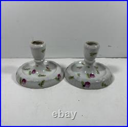 Vintage Herend China Printemps Bt Candle Holder Sticks Hungary Hand Painted