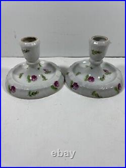 Vintage Herend China Printemps Bt Candle Holder Sticks Hungary Hand Painted