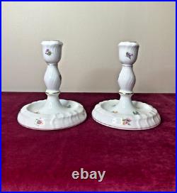 Vintage Herend China Printemps Candle Holder Sticks Hungary Hand Painted 7915