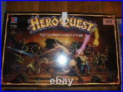 Vintage Heroquest Fantasy Battle Board Game Unpainted Complete inc Candlesticks