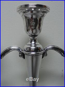 Vintage International COURTSHIP Sterling Silver 3-Lite Candelabra / Candlesticks