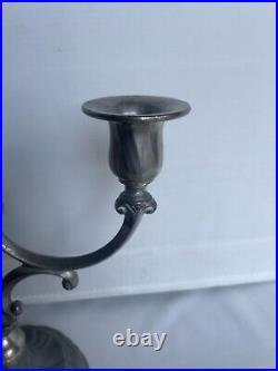 Vintage Irish Pewter Mullingar Pewter Candelabra Rare Candle Holder Vintage