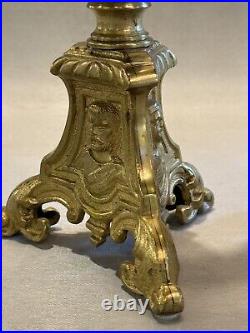 Vintage Italian Style Renaissance Revival Brass Candlesticks