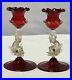 Vintage-Italy-Red-Murano-Art-Glass-Pair-Dolphins-Footed-Candlesticks-01-nglg