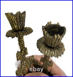 Vintage Jewish Copper Candlesticks Shabbat Israeli Candelabra Kiddush Antique