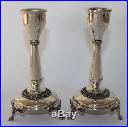 Vintage Judaica Sterling Silver 925 Candlesticks Yemenite Filigree #ju-223