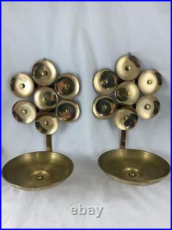 Vintage Kee Mora, Sweden, Wall Church Candlesticks In Brass, 1960s 70s