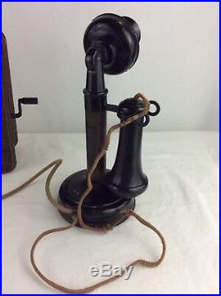 Vintage Kellogg Candlestick Telephone With Ringer Box Switchboard Antique Clean