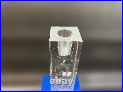 Vintage Kosta Boda Sweden Crystal Ice Pillar Tower Candlestick Holder, 12 1/2 T