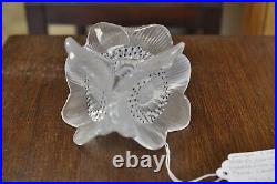 Vintage Lalique 3 Crystal Poppys Candlestick Holders Lalique French Crystal