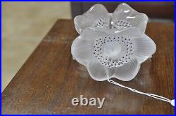 Vintage Lalique 3 Crystal Poppys Candlestick Holders Lalique French Crystal