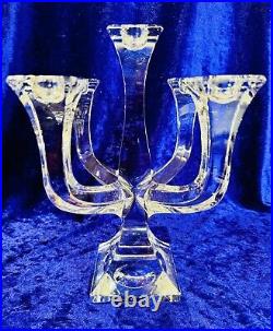 Vintage Lead Crystal Candelabra 5 Light Arm Stem Candelabrum Table Centre Piece