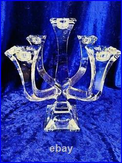 Vintage Lead Crystal Candelabra 5 Light Arm Stem Candelabrum Table Centre Piece