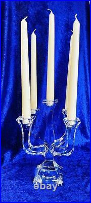 Vintage Lead Crystal Candelabra 5 Light Arm Stem Candelabrum Table Centre Piece