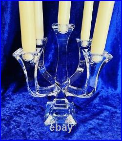 Vintage Lead Crystal Candelabra 5 Light Arm Stem Candelabrum Table Centre Piece