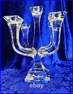 Vintage Lead Crystal Candelabra 5 Light Arm Stem Candelabrum Table Centre Piece