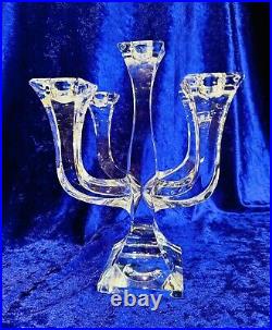 Vintage Lead Crystal Candelabra 5 Light Arm Stem Candelabrum Table Centre Piece