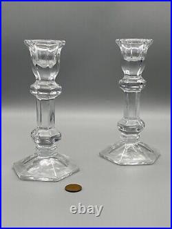 Vintage Lead Crystal Two Candle Sticks Holders