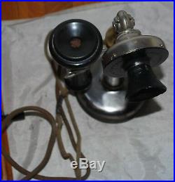 Vintage Leich ELectrical Company Chrome Candlestick Telephone With Box