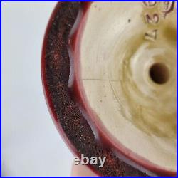 Vintage Linthorpe Pottery Candlestick 1927 Red Glaze 22.5cm Restored