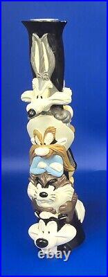 Vintage Looney Tunes Totem Candlestick Holders 1995 Warner Bros Stor Set of 2