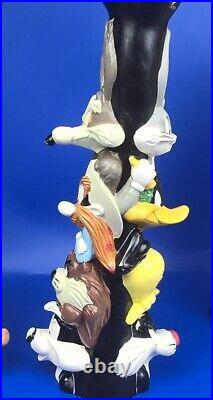 Vintage Looney Tunes Totem Candlestick Holders 1995 Warner Bros Stor Set of 2