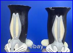 Vintage Looney Tunes Totem Candlestick Holders 1995 Warner Bros Stor Set of 2