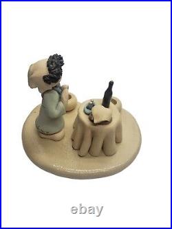 Vintage Lorna Sakalovsky Clay Sculpture Hand Shabbat Table Candle Sticks