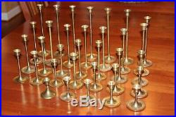Vintage Lot Of 33 Brass Wedding Candle Holders Candlesticks Wedding Table Decor
