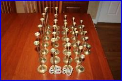 Vintage Lot Of 33 Brass Wedding Candle Holders Candlesticks Wedding Table Decor