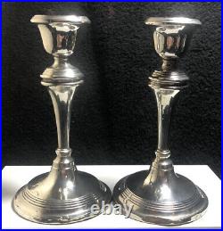 Vintage Lovely Pair Of Silver Candle Sticks