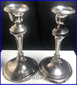 Vintage Lovely Pair Of Silver Candle Sticks