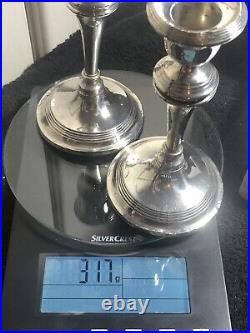 Vintage Lovely Pair Of Silver Candle Sticks