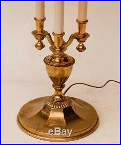 Vintage MCM Stiffel Bouillotte Brass French Style Candlestick Lamp