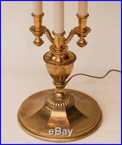 Vintage MCM Stiffel Bouillotte Brass French Style Candlestick Lamp