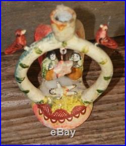 Vintage Mexican Pottery Tree of Life Candelabra Folk Art Jesus Candlestick