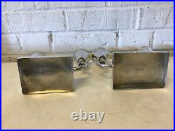 Vintage Mid Cent Modern P Lopez G Mexican Sterling Silver Pair of Candle Holders