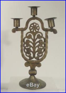 Vintage Mid Century Austrian Wiener Werkstatte Bronze Candelabra Candlesticks