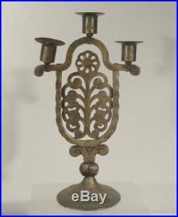 Vintage Mid Century Austrian Wiener Werkstatte Bronze Candelabra Candlesticks