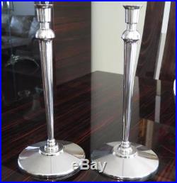 Vintage Mid Century Modern Solid Stainless Steel Candle Stick Holders 7.7 lbs