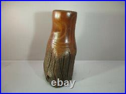 Vintage Natural Wood Candle Holder Candlestick 7 1/4 Tall x 3 x 4 Base
