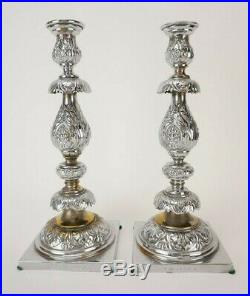 Vintage Norblin Shabbat Silver Plate Candlesticks