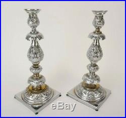 Vintage Norblin Shabbat Silver Plate Candlesticks